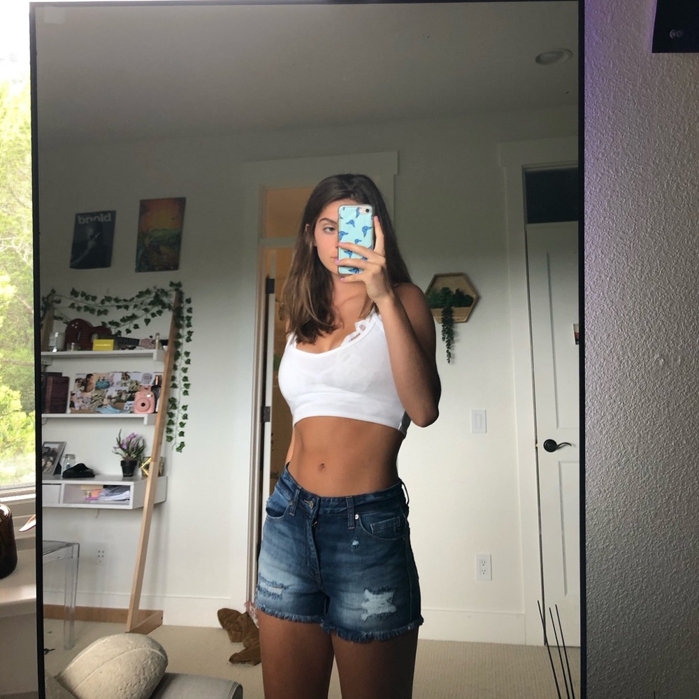 blue jean shorts